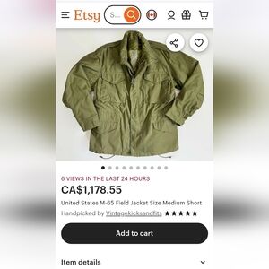 vintage Military Cold Weather Field Jacket Coat Manś Vietnam